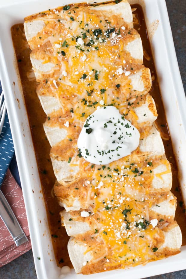 Curry Chicken Enchiladas | cakenknife.com #weeknightdinner #dinner #enchiladas #mexican