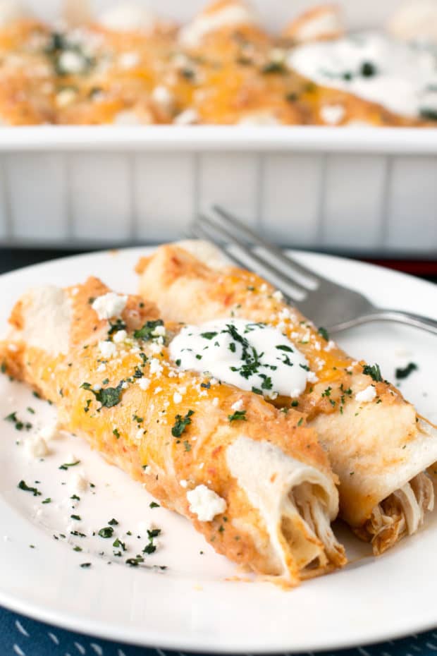 Curry Chicken Enchiladas | cakenknife.com #weeknightdinner #dinner #enchiladas #mexican