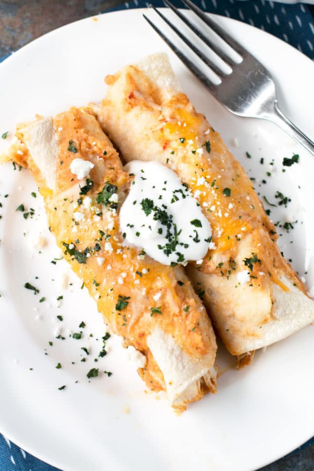 Curry Chicken Enchiladas | cakenknife.com #weeknightdinner #dinner #enchiladas #mexican