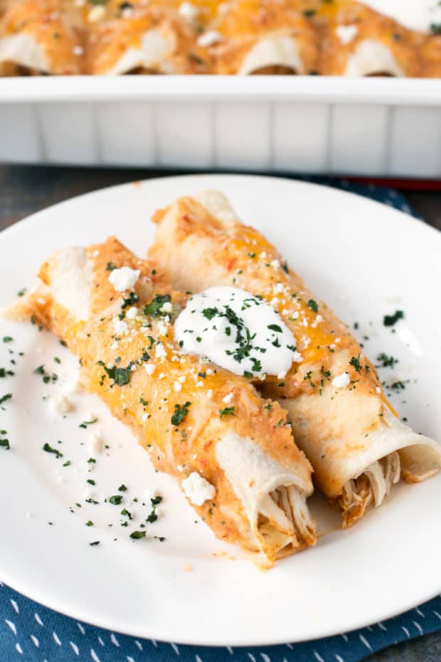 Curry Chicken Enchiladas | cakenknife.com #weeknightdinner #dinner #enchiladas #mexican