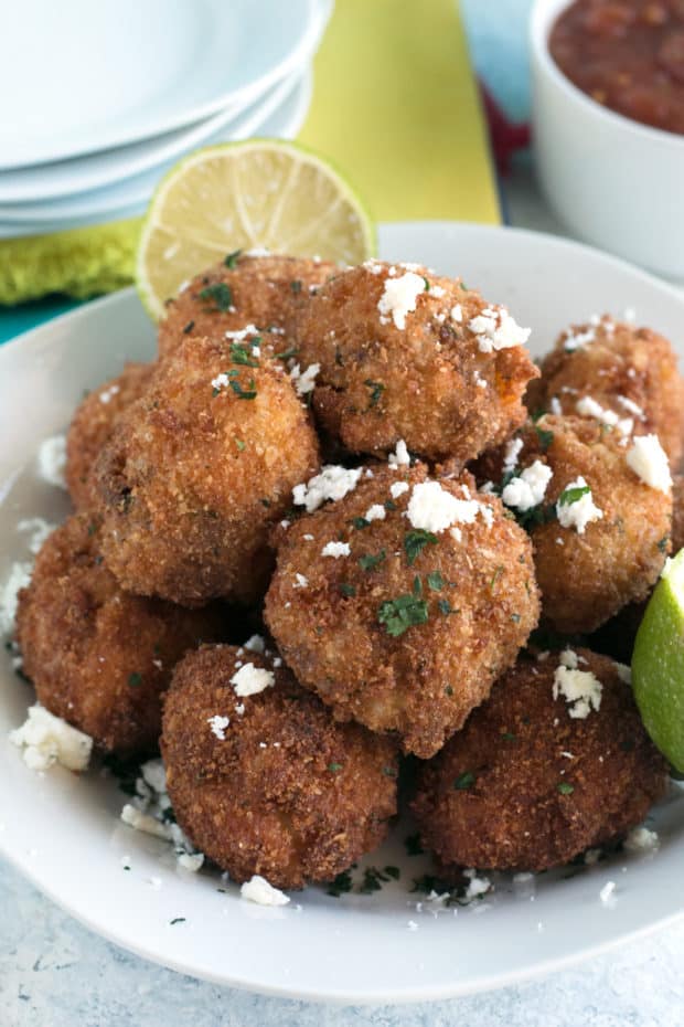 Pulled Pork Chipotle Arancini | cakenknife.com #pulledpork #fried #tailgating #appetizer