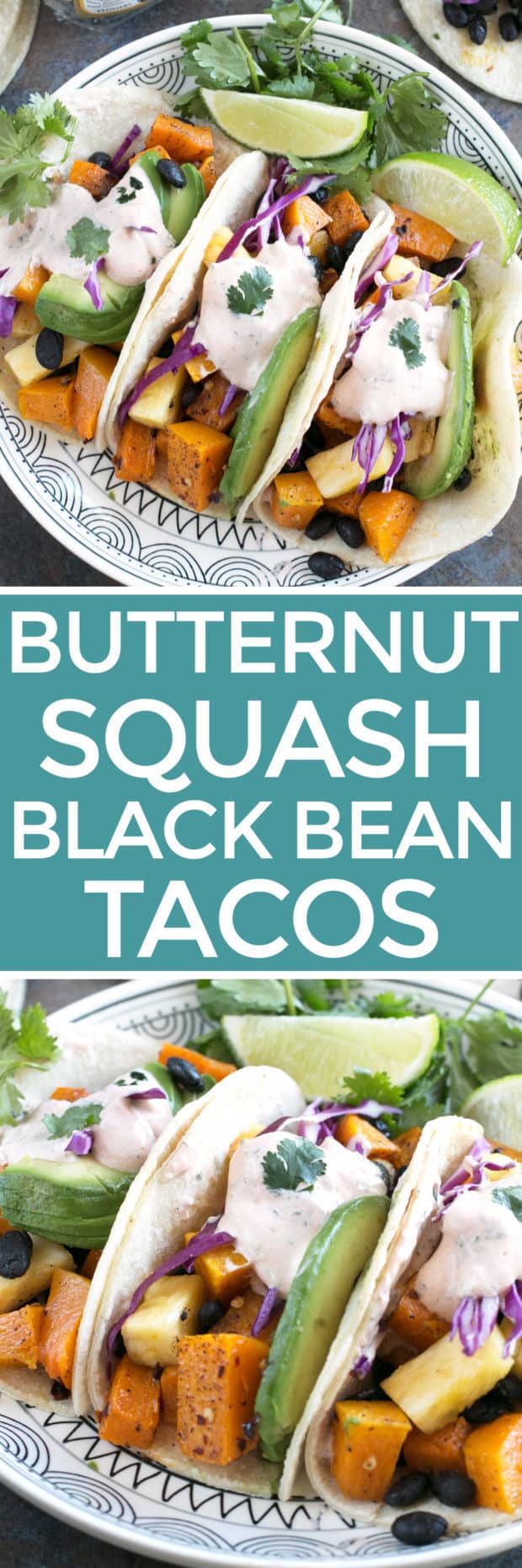 Roasted Butternut Squash Black Bean Tacos | cakenknife.com #vegetarian #healthy #tacotuesday #sponsored