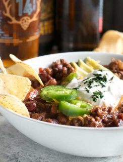 Slow Cooker Spicy Taco Chili | cakenknife.com #choosemychili #chilicookoff #slowcooker #crockpot