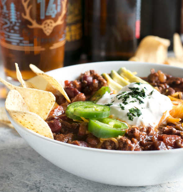 Slow Cooker Spicy Taco Chili | cakenknife.com #choosemychili #chilicookoff #slowcooker #crockpot