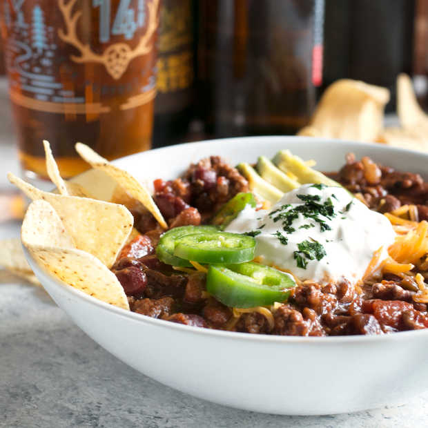 Slow Cooker Spicy Taco Chili | cakenknife.com #choosemychili #chilicookoff #slowcooker #crockpot
