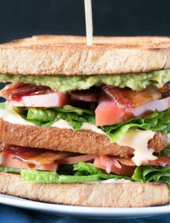 Double Decker BLAT with Spicy Candied Bacon | cakenknife.com #lunch #sandwich #bacon #homemade