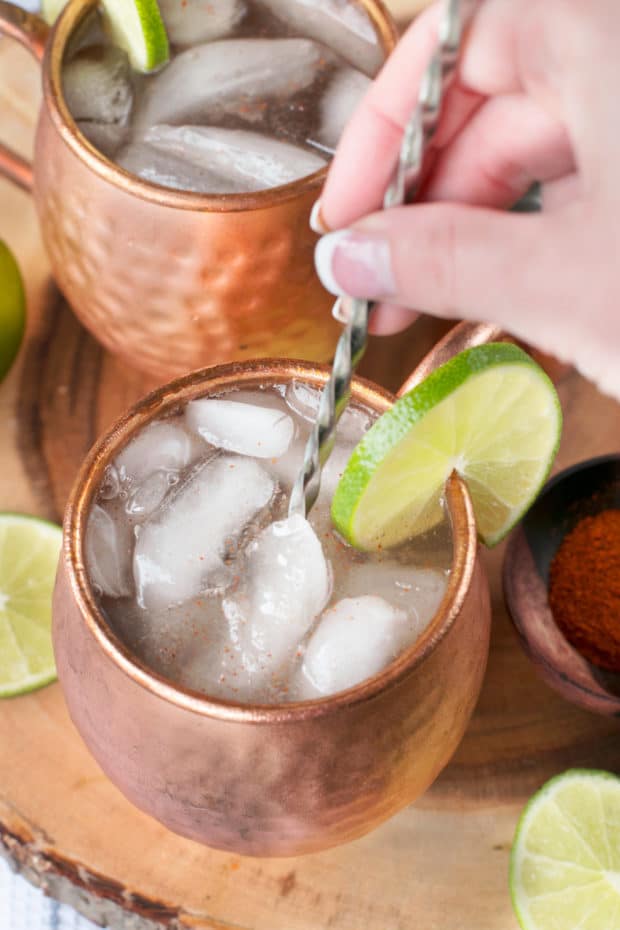 Spicy Mezcal Mule | cakenknife.com #cocktail #fall #moscowmule