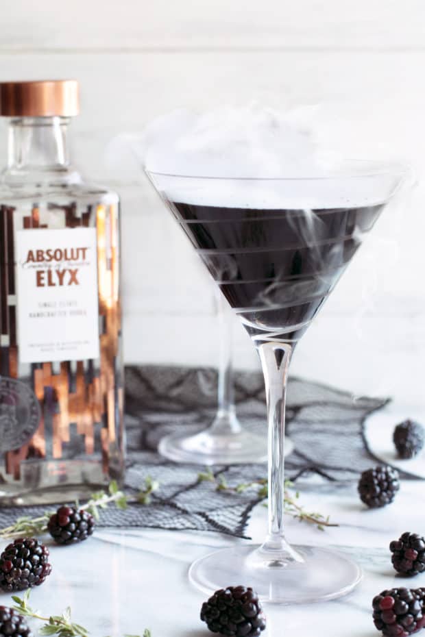 Absolut Elyx Black Magic Martini | cakenknife.com #cocktail #sponsored #halloween #magical