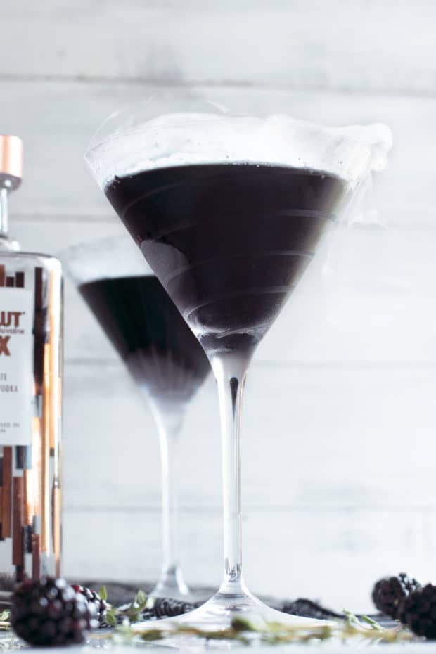 Absolut Elyx Black Magic Martini | cakenknife.com #cocktail #sponsored #halloween #magical