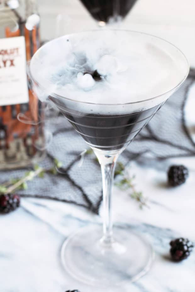 Absolut Elyx Black Magic Martini | cakenknife.com #cocktail #sponsored #halloween #magical