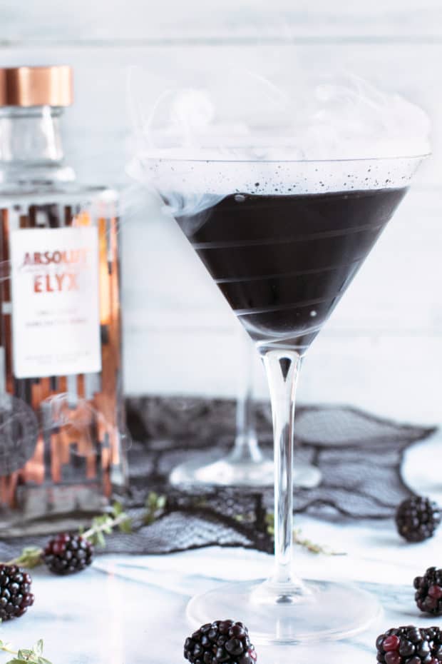 Absolut Elyx Black Magic Martini | cakenknife.com #cocktail #sponsored #halloween #magical