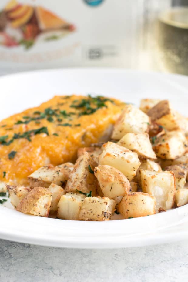 Parmesan Lemon Herb Roasted Potatoes with LoveTheWild's Fantastic Fish Dinner | cakenknife.com #sponsored #healthy #yummy