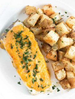 Parmesan Lemon Herb Roasted Potatoes with LoveTheWild's Fantastic Fish Dinner | cakenknife.com #sponsored #healthy #yummy