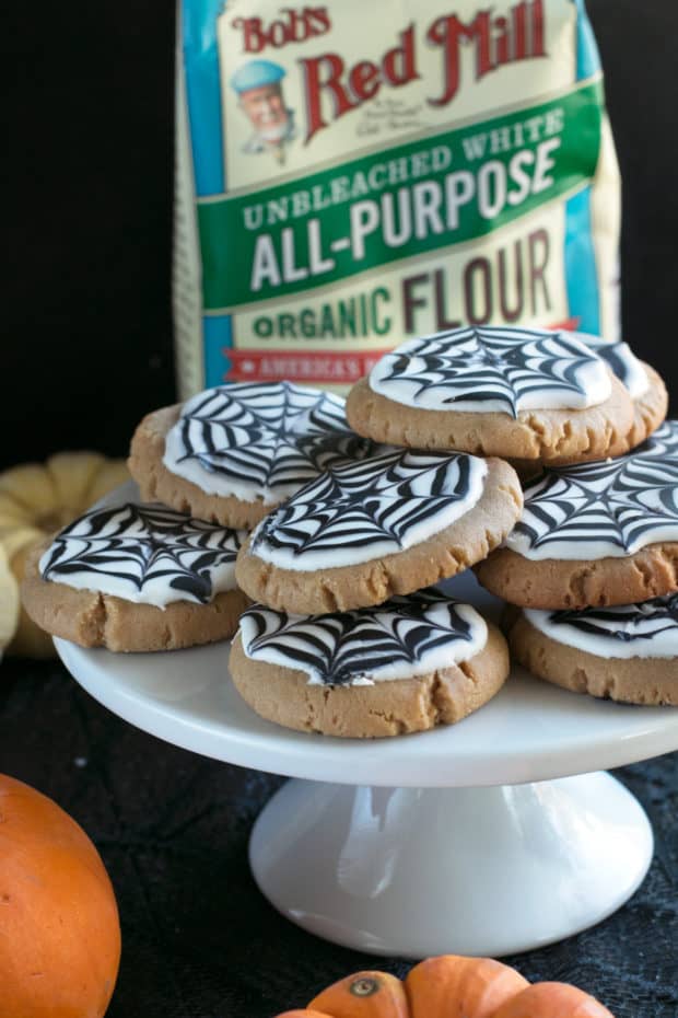 Peanut Butter Spiderweb Cookies | cakenknife.com #spiderweb #halloween #dessert #cookie