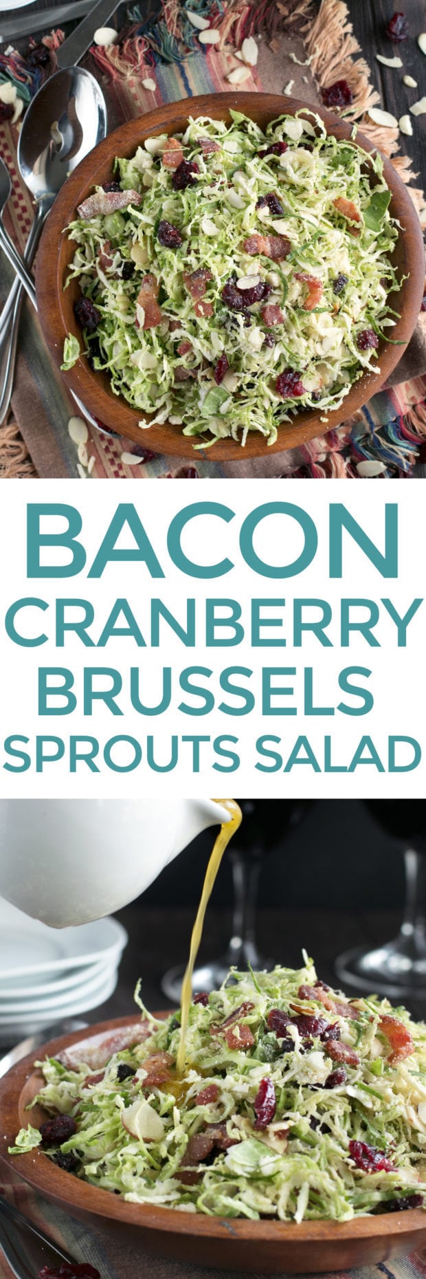 Bacon Cranberry Shaved Brussels Sprouts Salad | cakenknife.com #salad #thanksgiving #sidedish #healthy