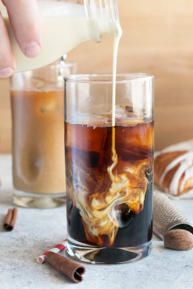 Eggnog Cold Brew Coffee Cocktail | cakenknife.com #cocktail #coffeecocktail #coldbrew #ad