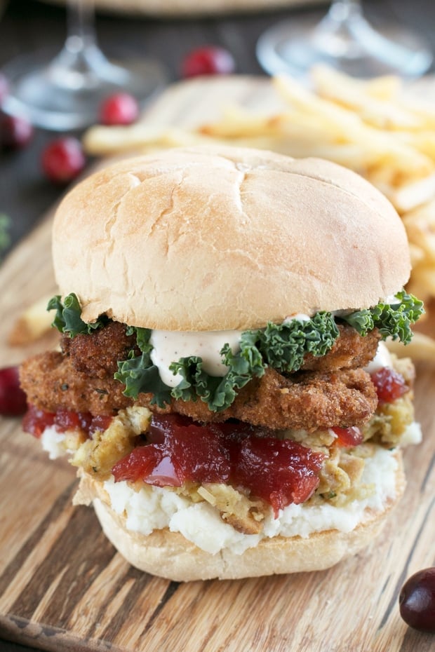 Fried Turkey Thanksgiving Leftover Sandwich Cake 'n Knife