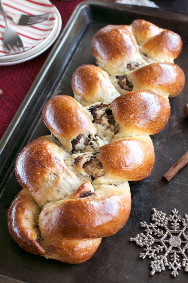 Gingerbread Challah Bread | cakenknife.com #bread #holidays #christmas #challah #homemade #ad