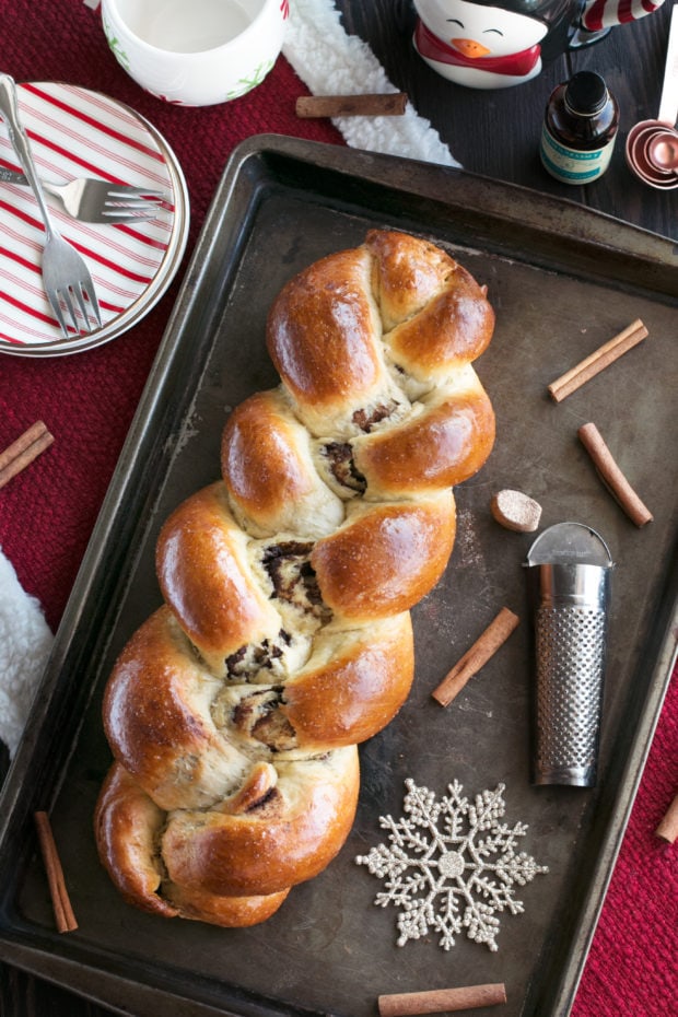 Gingerbread Challah Bread | cakenknife.com #bread #holidays #christmas #challah #homemade #ad