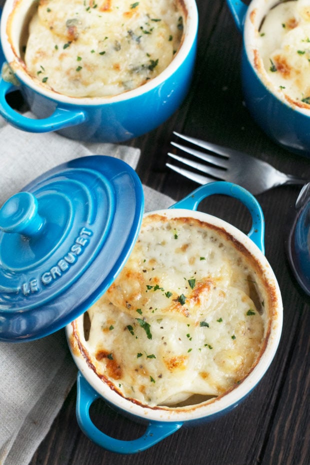 Cheesy Herb Individual Potato Gratin | cakenknife.com #potatoes #sidedish #hoildays #thanksgiving