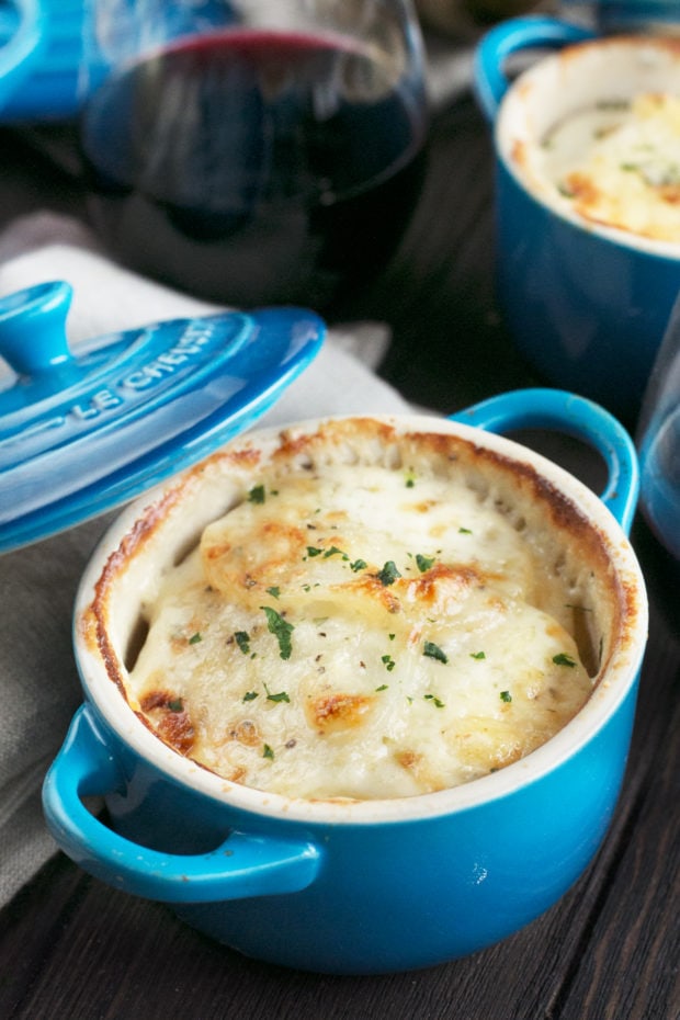 Cheesy Herb Individual Potato Gratin | cakenknife.com #potatoes #sidedish #hoildays #thanksgiving