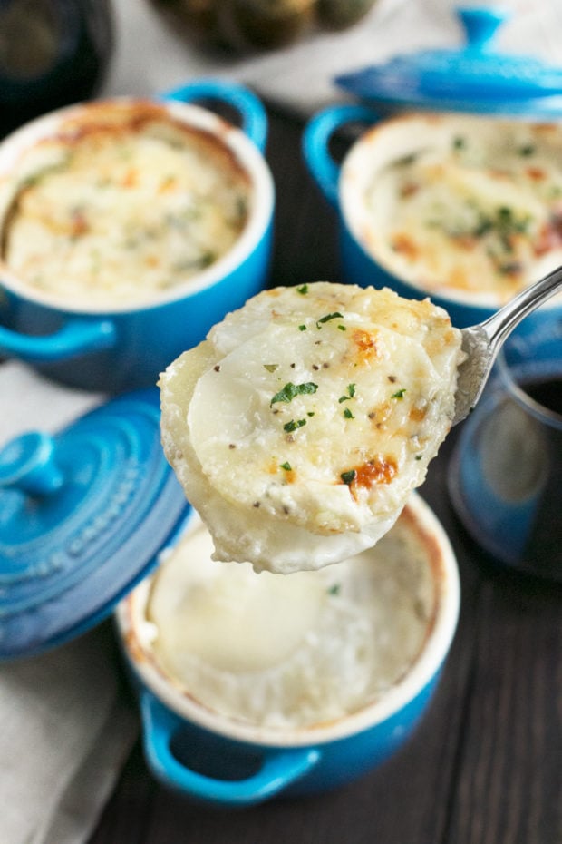 Cheesy Herb Individual Potato Gratin | cakenknife.com #potatoes #sidedish #hoildays #thanksgiving