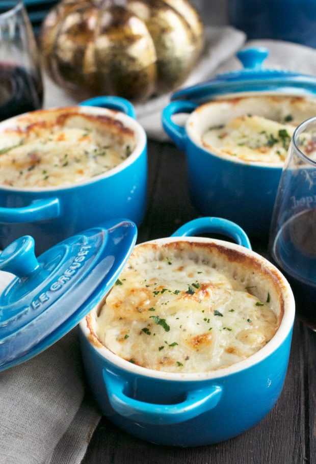 Cheesy Herb Individual Potato Gratin | cakenknife.com #potatoes #sidedish #hoildays #thanksgiving