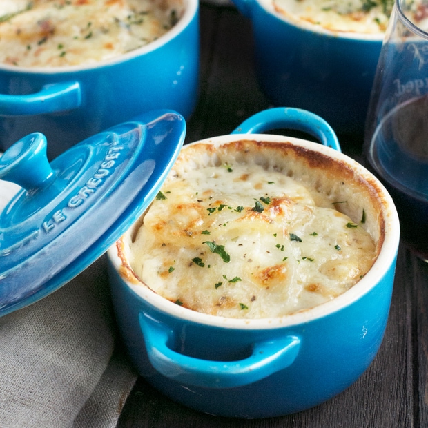 Cheesy Herb Individual Potato Gratin | cakenknife.com #potatoes #sidedish #hoildays #thanksgiving