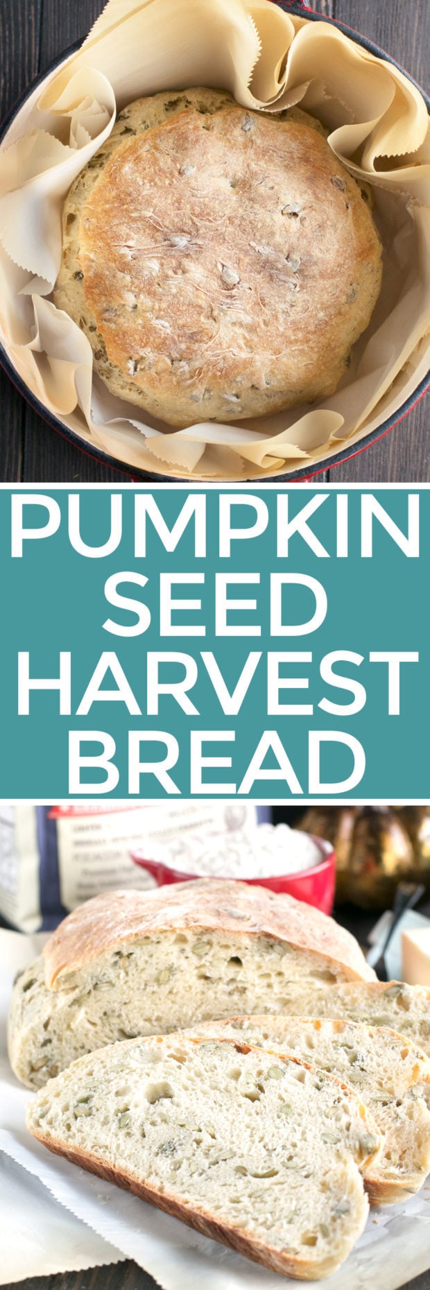 Harvest Pumpkin Seed Bread | cakenknife.com #bread #artisanbread #baking