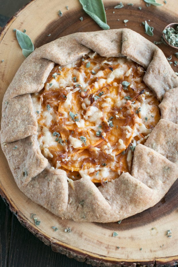 Whole Wheat Asiago Sweet Potato Galette | cakenknife.com #ad #tart #galette #thanksgiving #holiday