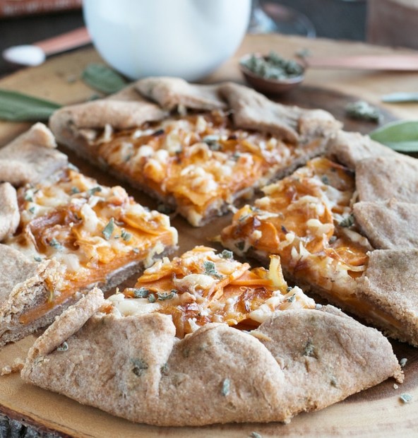 Whole Wheat Asiago Sweet Potato Galette | cakenknife.com #ad #tart #galette #thanksgiving #holiday