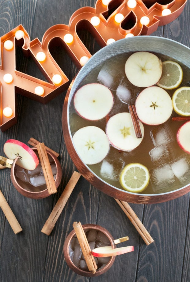 Gingerbread Bourbon Punch | cakenknife.com #bigbatchcocktail #cocktail #moscowmule #bourbon