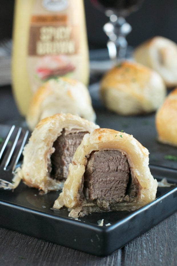 Mini Beef Wellingtons | cakenknife.com #beef #appetizer #sprouts #ad