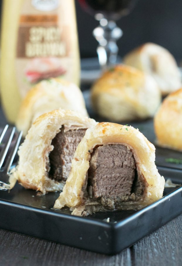 Mini Beef Wellingtons | cakenknife.com #beef #appetizer #sprouts #ad