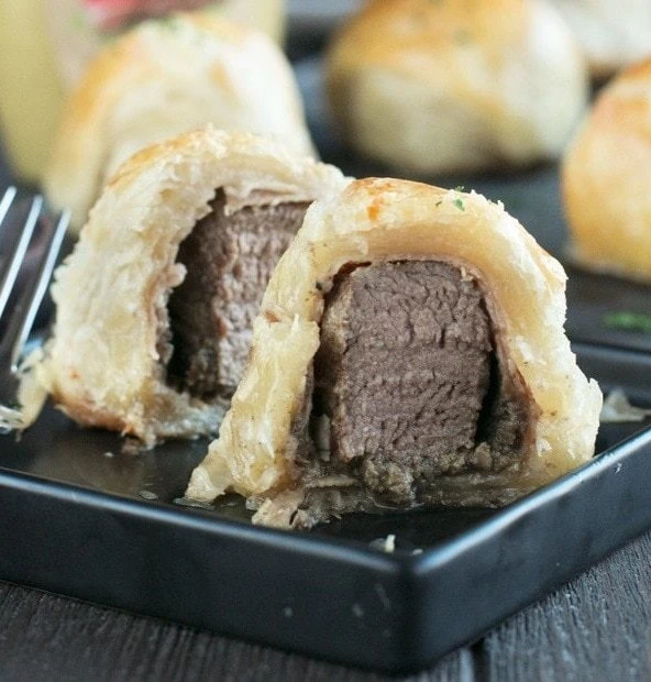 Mini Beef Wellingtons | cakenknife.com #beef #appetizer #sprouts #ad