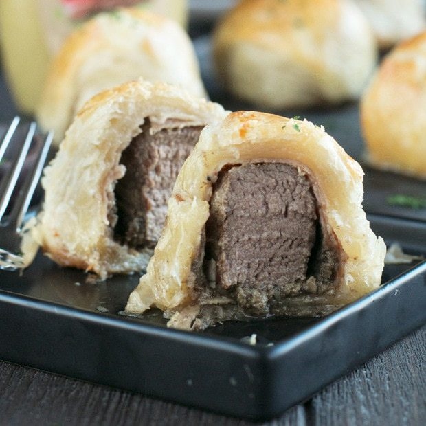 Mini Beef Wellingtons | cakenknife.com #beef #appetizer #sprouts #ad