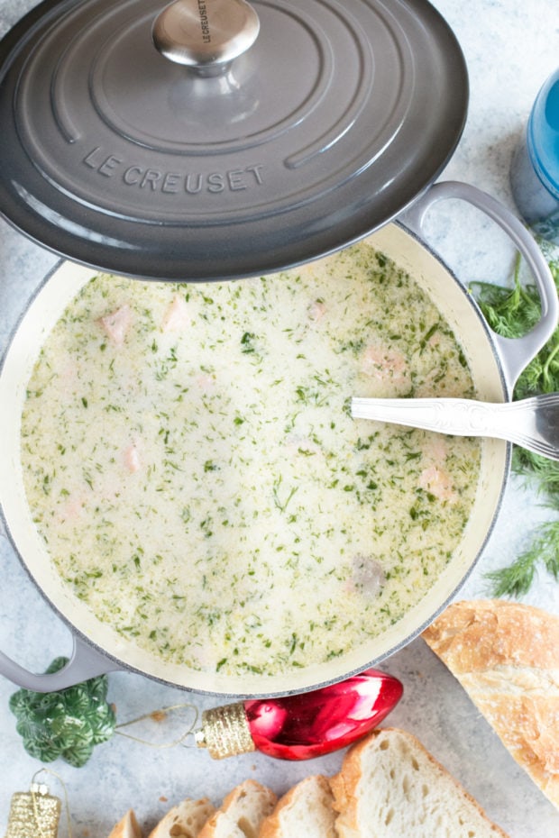 Salmon Chowder | cakenknife.com #ad #christmas #salmon #seafood #chowder #soup