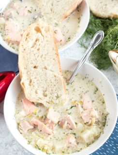 Salmon Chowder | cakenknife.com #ad #christmas #salmon #seafood #chowder #soup