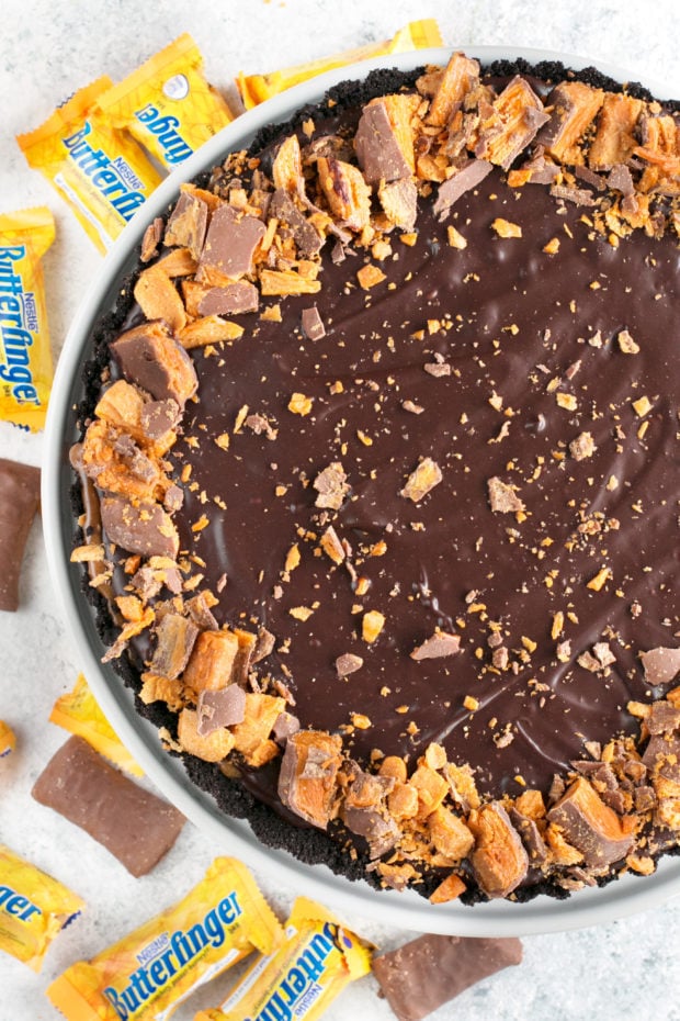 Easy Butterfinger Caramel Ganache Tart