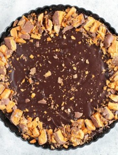 Easy Butterfinger Caramel Ganache Tart