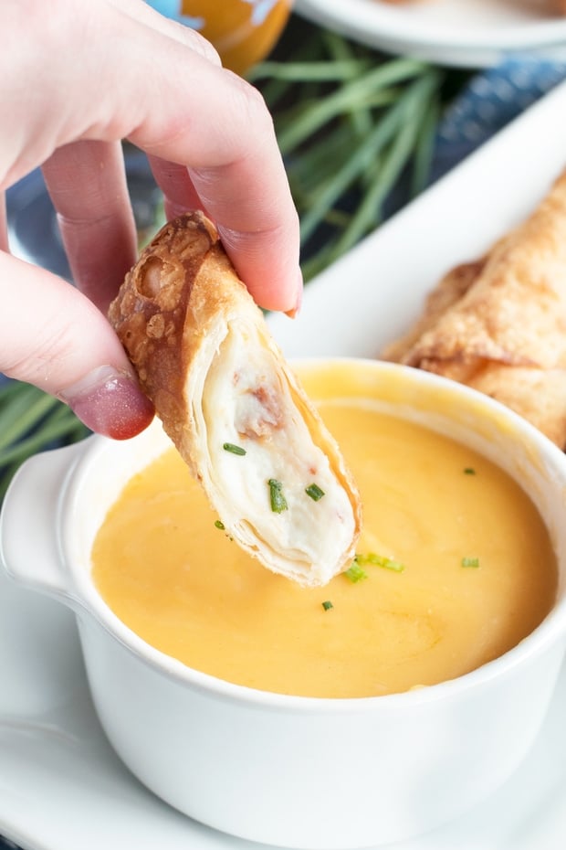 Loaded Mashed Potato Egg Rolls Cake 'n Knife