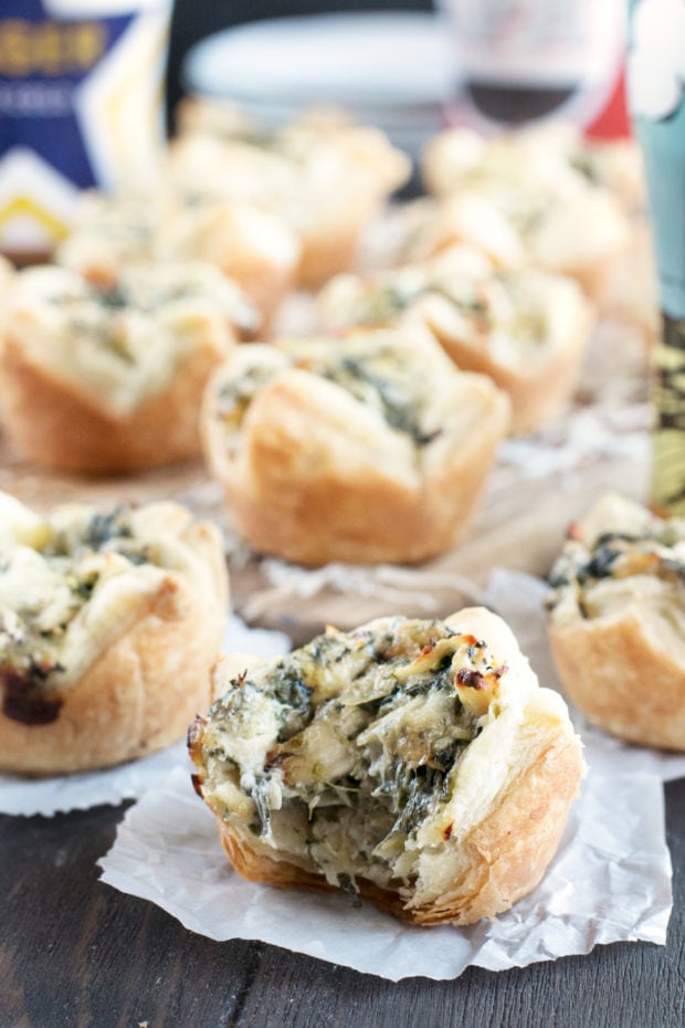 Chicken Spinach Artichoke Dip Puffs