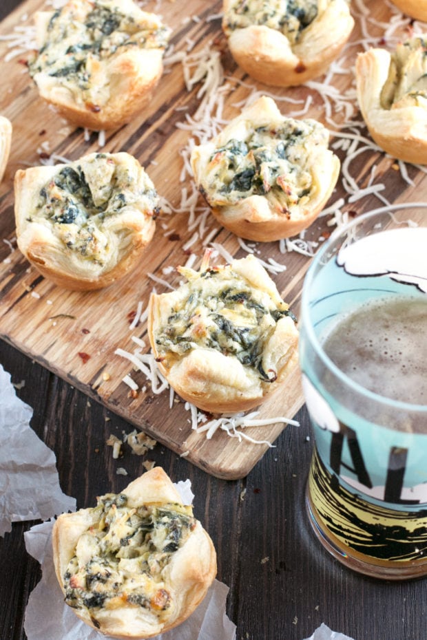 Chicken Spinach Artichoke Dip Puffs