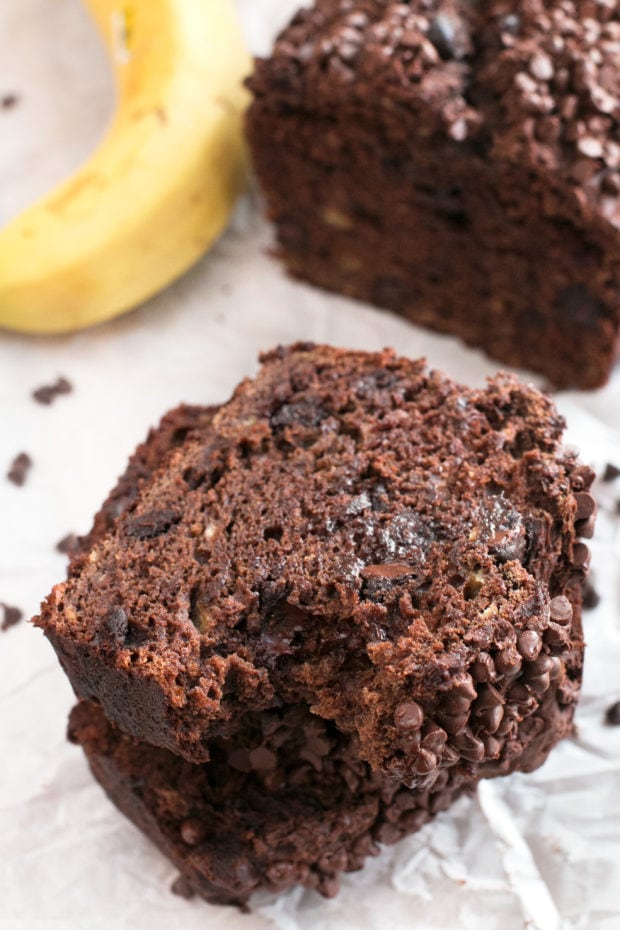 Double Chocolate Avocado Banana Bread