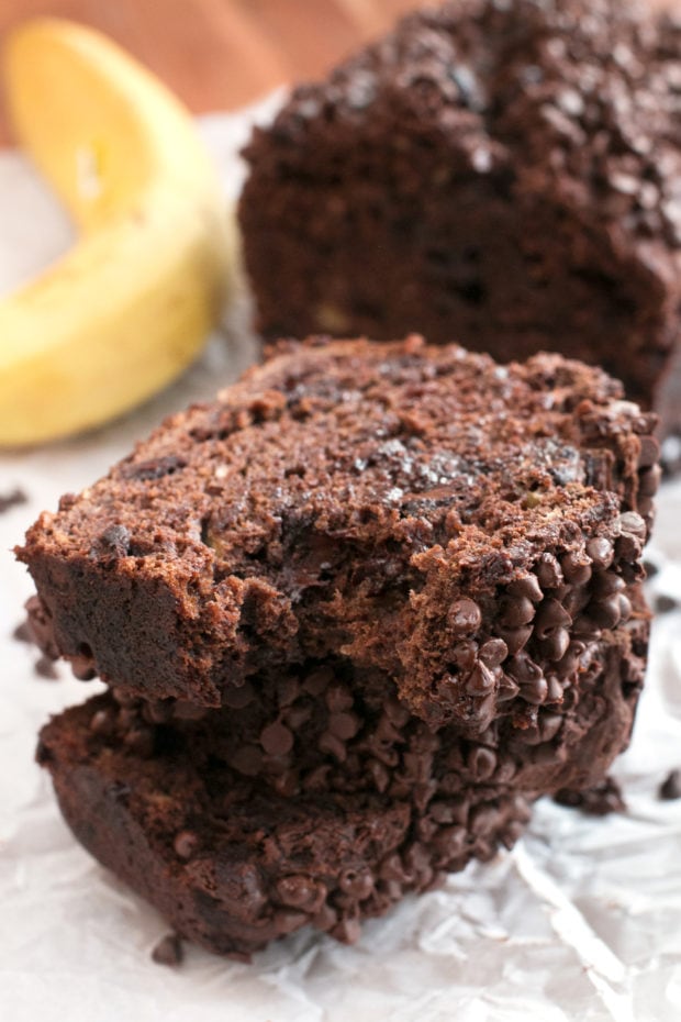 Double Chocolate Avocado Banana Bread