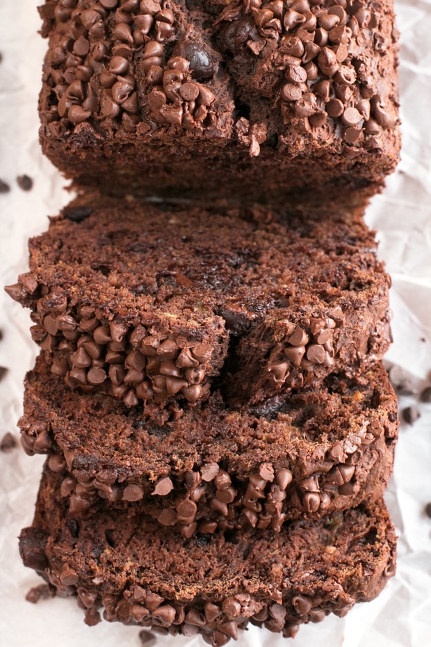 Double Chocolate Avocado Banana Bread Cake 'n Knife