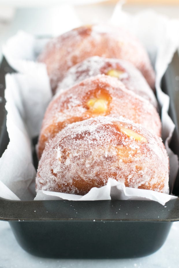 Lavender Lemon Curd Filled Doughnuts