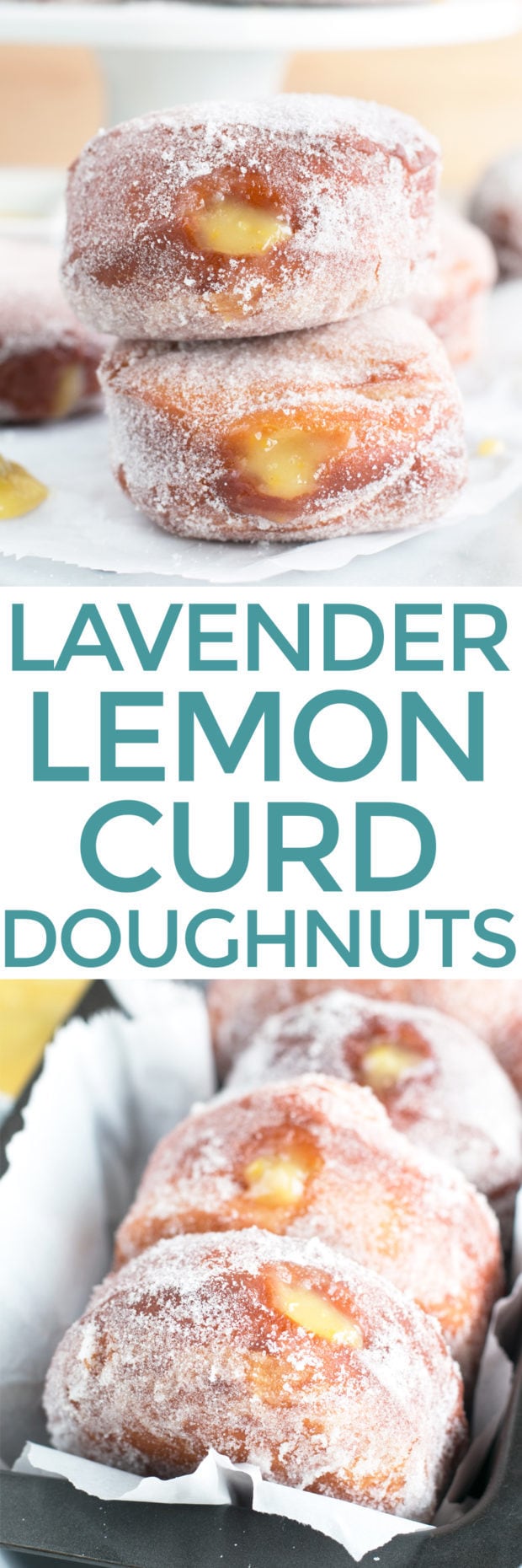 Lavender Lemon Curd Filled Doughnuts