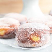 Lavender Lemon Curd Filled Doughnuts
