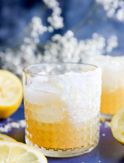 lemon margarita with sugar rim image
